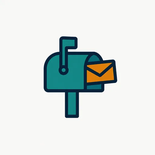 A mailbox with a letter coming out: contact with the fleet.