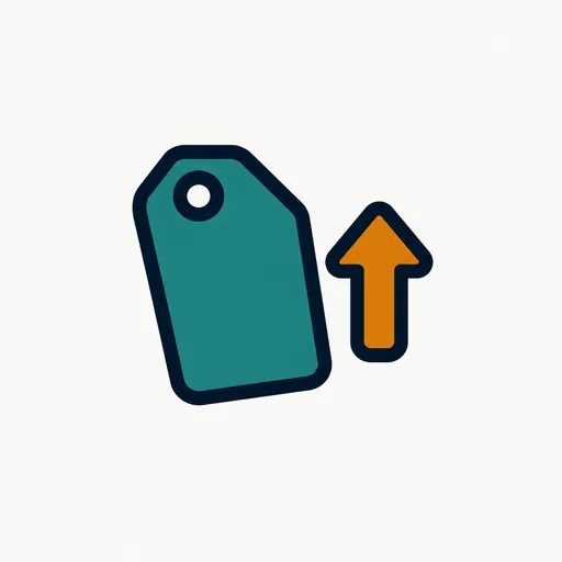 A tag with an up arrow: the entry price rose.
