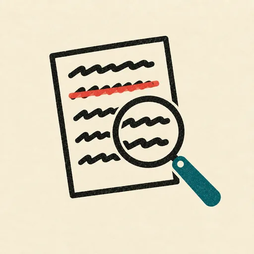 A manuscript page with one line struck through: the agents fact-check their own founder.
