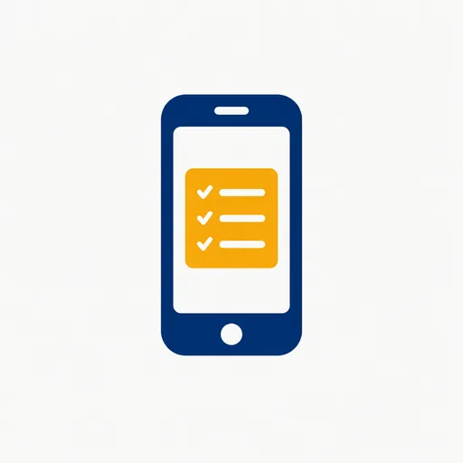 A phone showing a checklist card.
