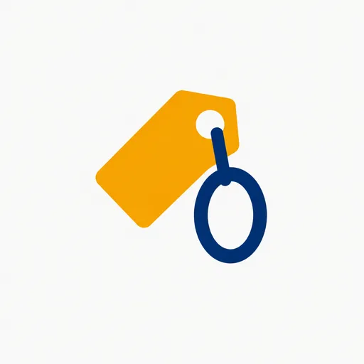A price tag with a ring shaped like zero.