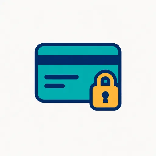 A credit card with a padlock over it.