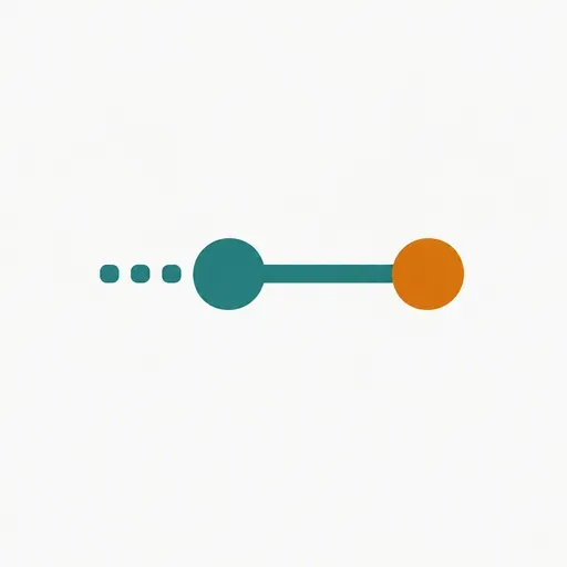 A commit line with two dots and a faded stub to its left: a history flattened to two commits.