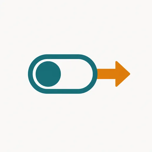 A toggle switch in the off position with an arrow still flowing out behind it: the switch did not stop the flow.