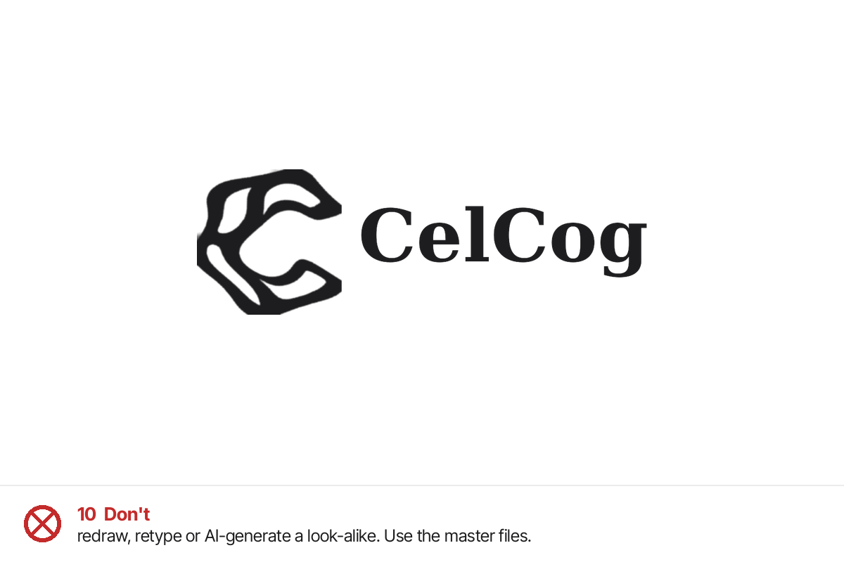 Misuse example 10: Don’t redraw, retype or AI-generate a look-alike. Use the master files.